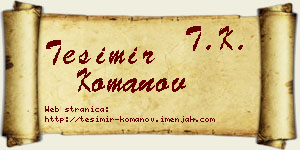 Tešimir Komanov vizit kartica